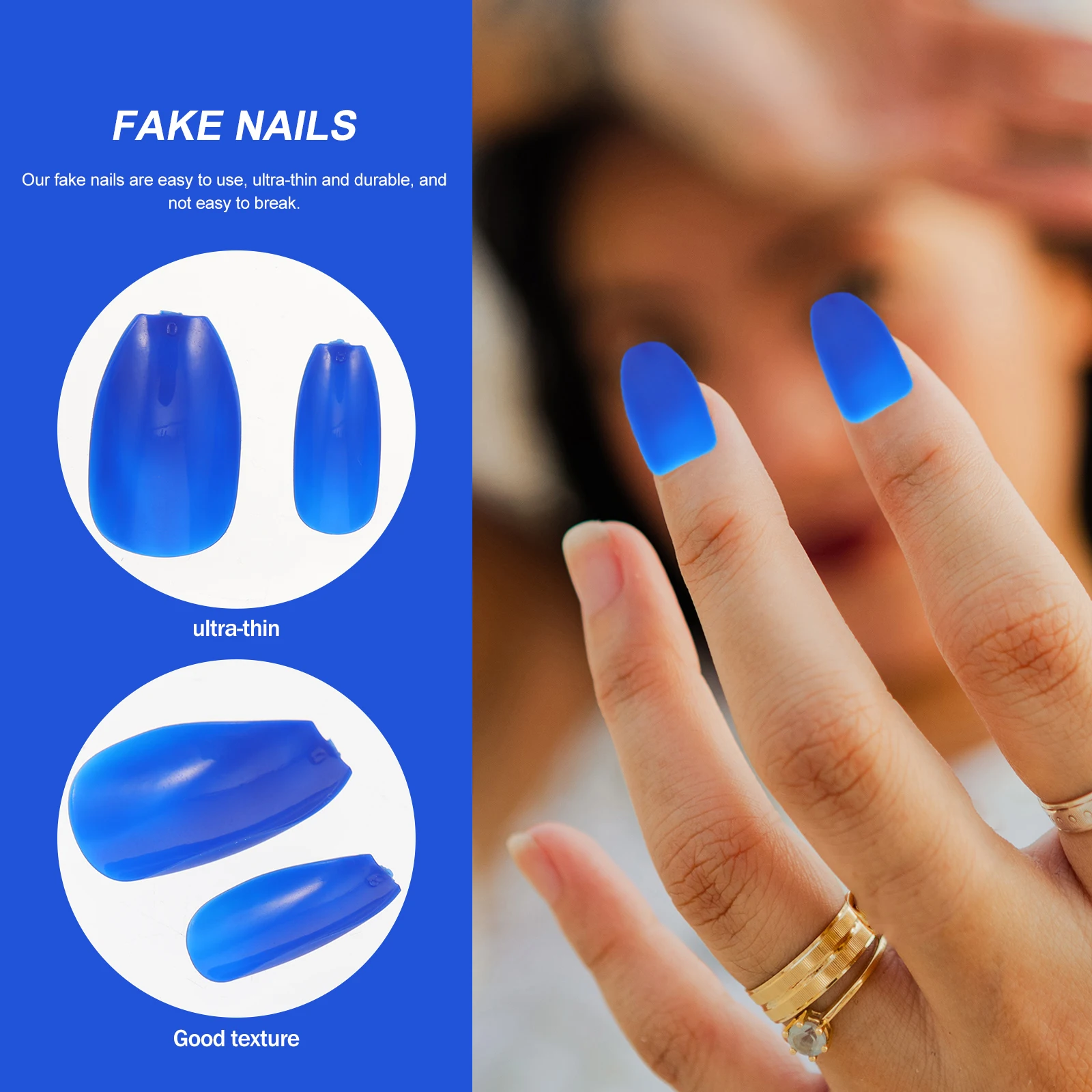 

Frosted Short Nail Plate Decorative False Tips Fake Nails Manicure DIY Pp Detachable Ultra Thin Durable Plastic Safe Scratch