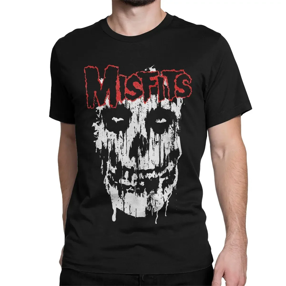 Men Women Misfits Skull T Shirts Horror Halloween Cotton Clothes Vintage Short Sleeve Crew Neck Tee Shirt Gift Idea T-Shirt