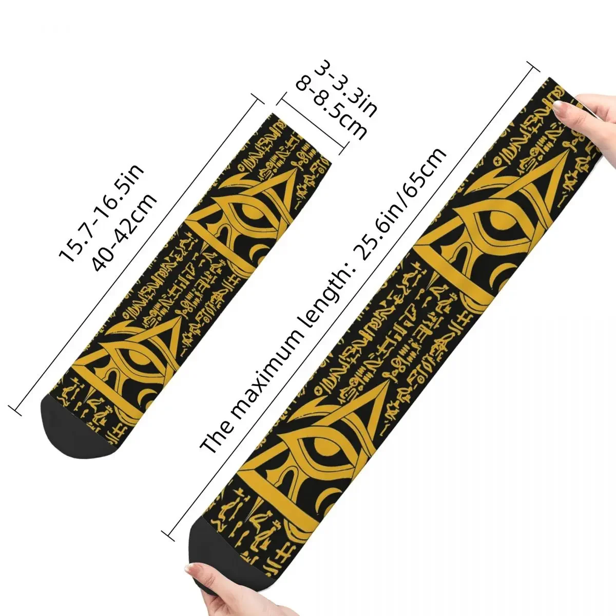 Lustige Männer Socken Auge von Horus Hieroglyphen Retro alten Ägypten ägyptischen Hip Hop verrückte Crew Socke Geschenk muster gedruckt