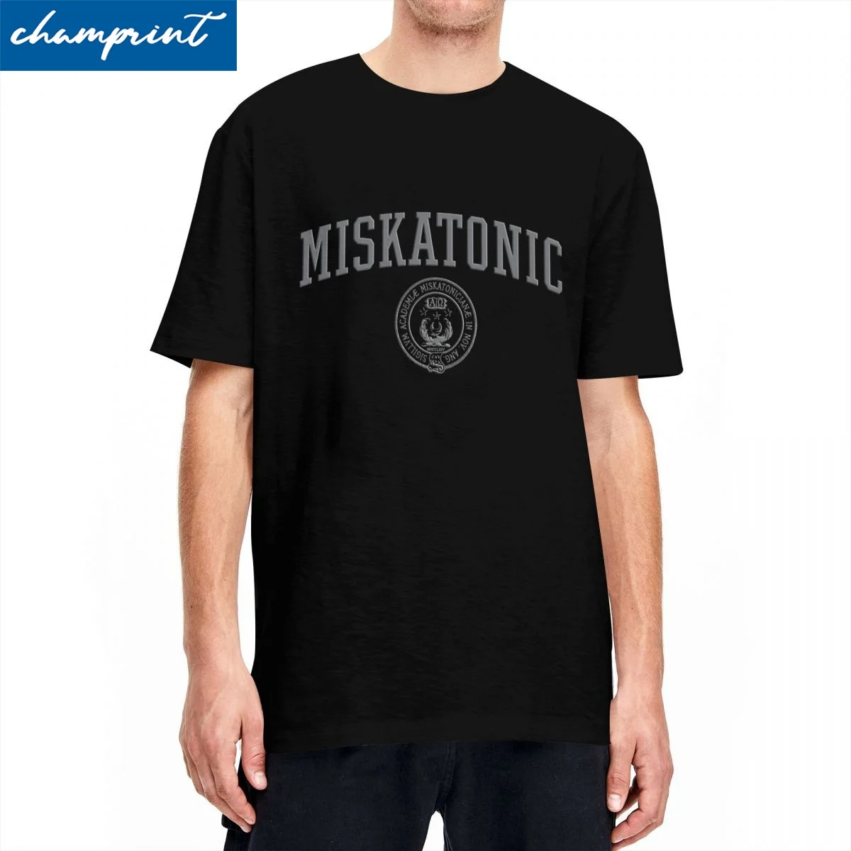 Miskatonic University Collegiate Lovecraft T Shirt Men Women Cotton T-Shirts Round Neck Tee Shirt Short Sleeve Tops Plus Size