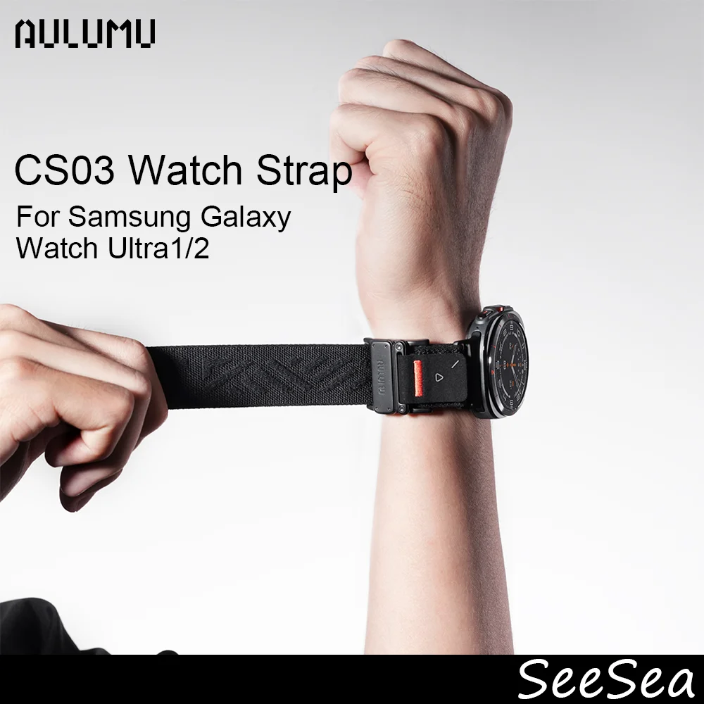 Pulseira de Relógio AULUMU CS03 em Liga de Titânio com Fivela Magnética e Liberação Rápida em Nylon para Samsung Galaxy Watch Ultra1/2