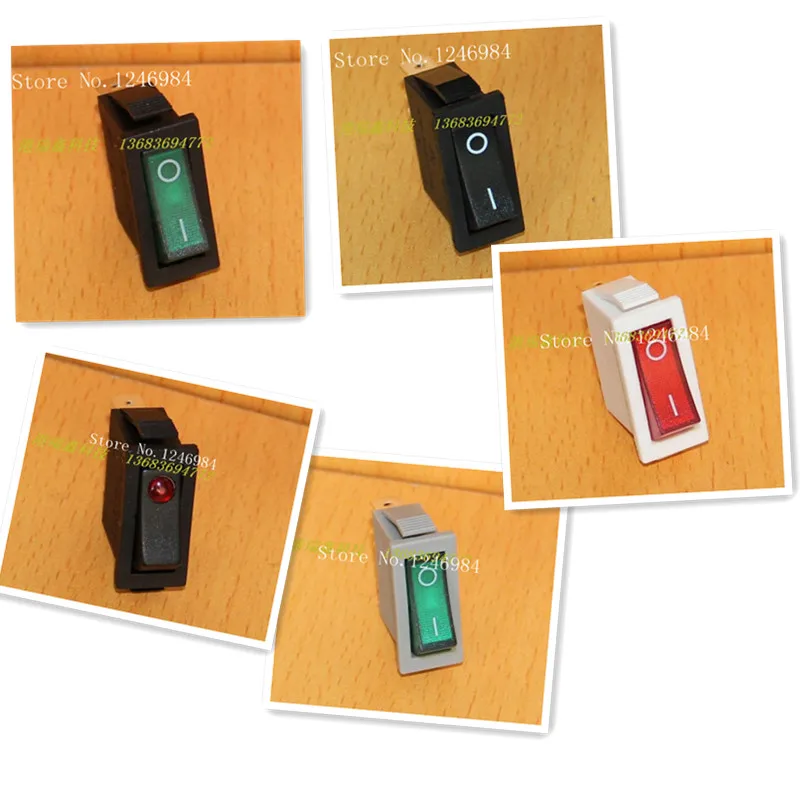 [SA]Ningbo Master Power Switch Rocker Switch long flat black red green side rocker switch with light green RK1-11 --100PCS/LOT