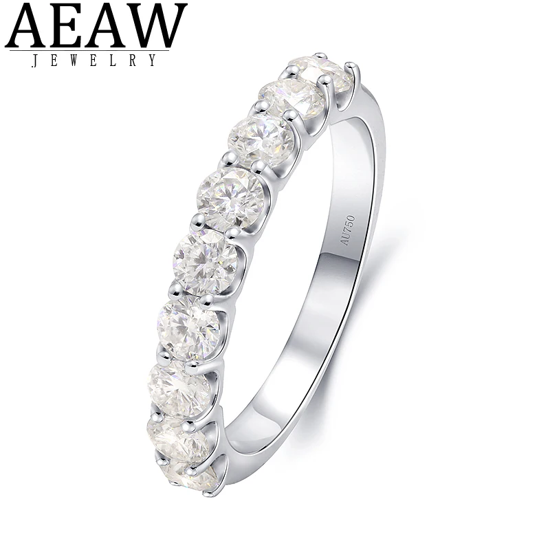 

AEAW 14K White Gold EF Color 0.9ctw 3mm Round CVD HPHT Lab Grown Diamond Rings for Women Wedding Bride Party Gift Fine Jewelry