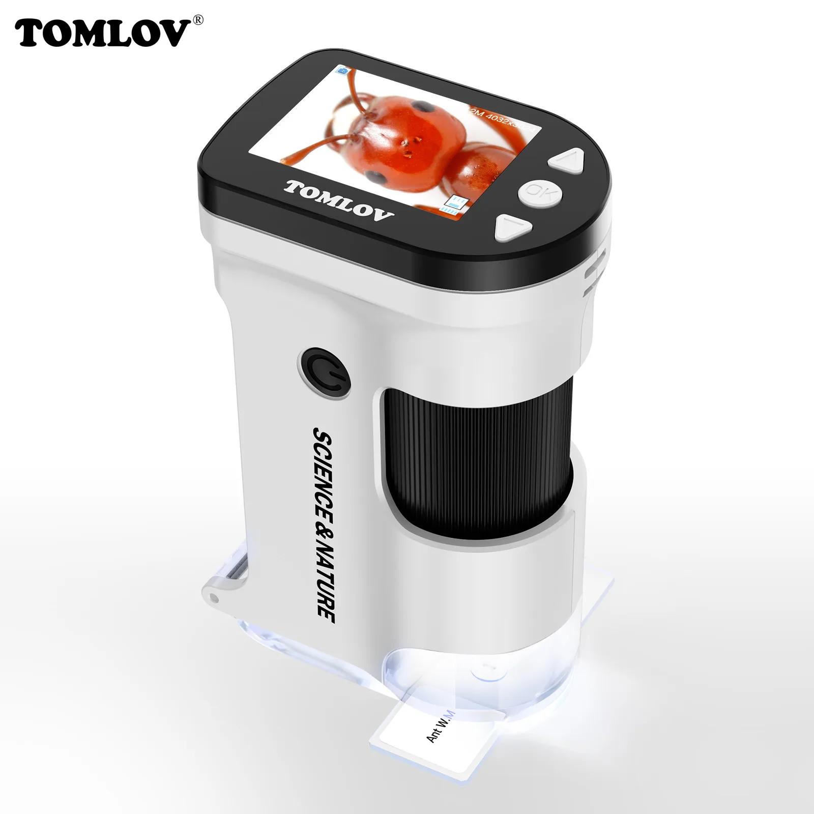 

TOMLOV Handheld Digital Microscope 800X Picture/Video For Kids Biology Professional Magnifying Glasses Lenses Microscope Camera