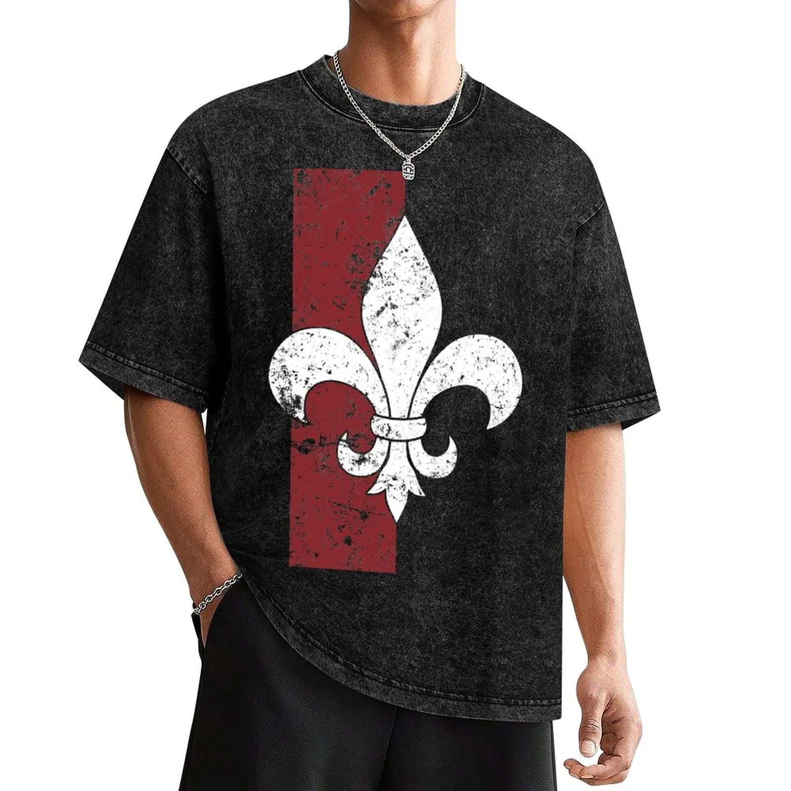 

Martyred Fleur De Lis T-Shirt vintage anime shirt anime tshirt blanks Men's t-shirts