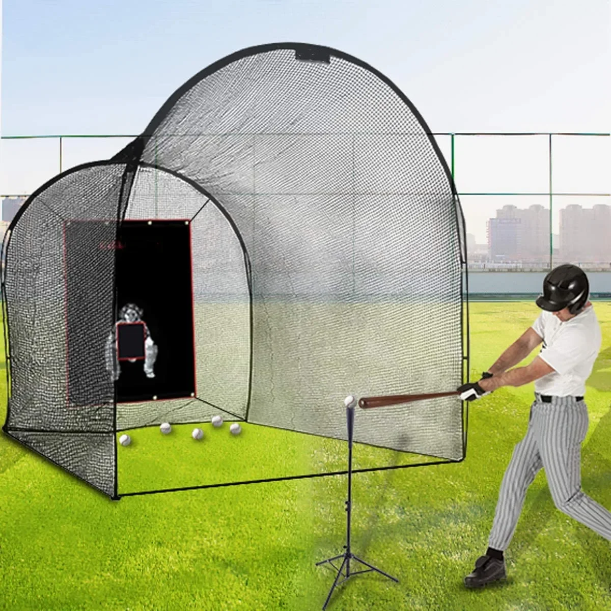 Heavy Duty  Softball Backstop Hitting Pitching Pitchers Baseball Backstop Batting Cage