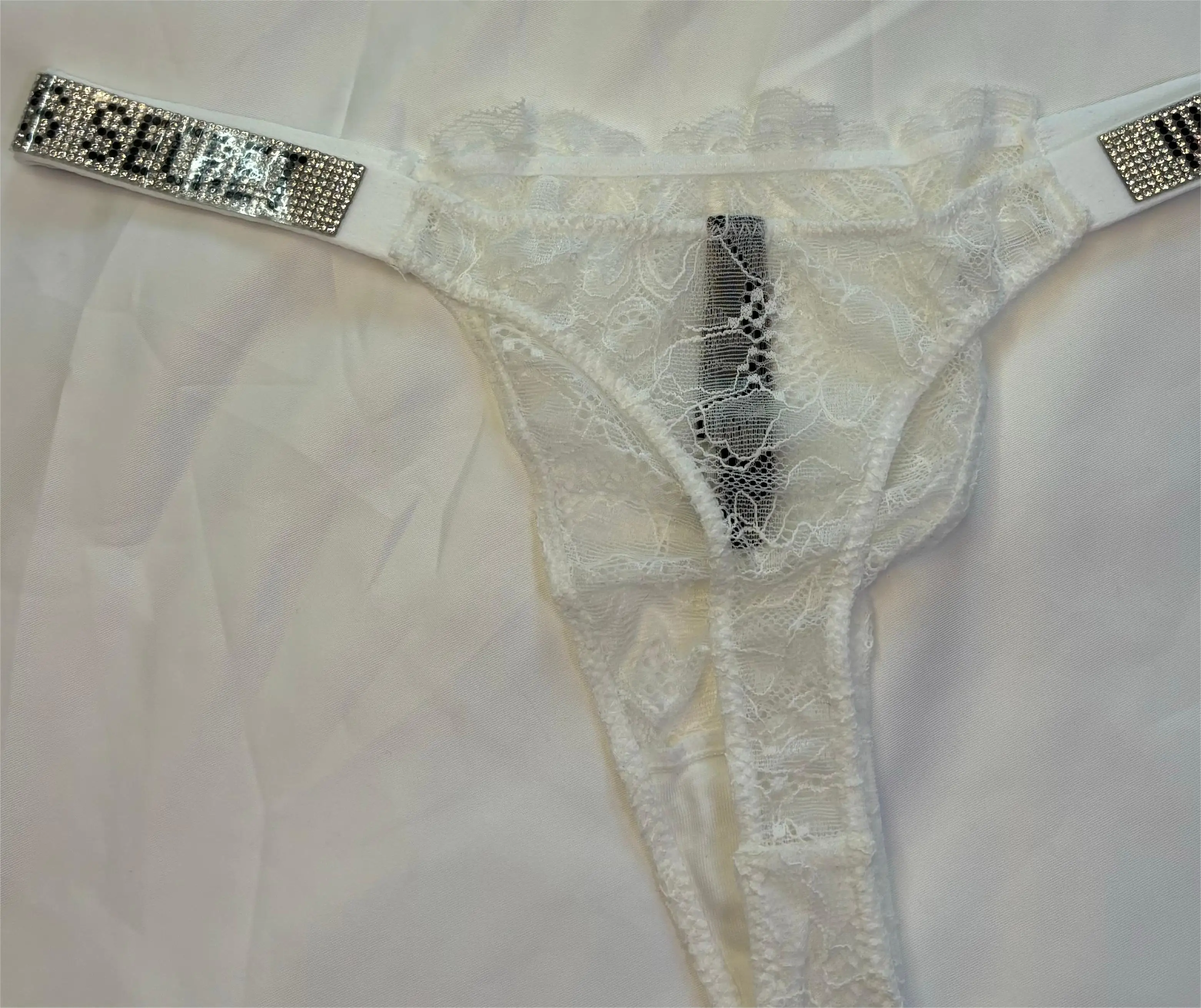 Victoria\'s Secret-lingerie sexy de marca rosa para mulheres, cuecas com renda, cuecas conforto, calcinha com strass, nova, 2024