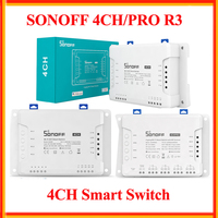 Sonoff 4CH/PRO R3 Smart Wifi Switch Smart Home 4 Gang Interlock self-locking Inching Lock Mode Smart RF Switch Work With Alexa