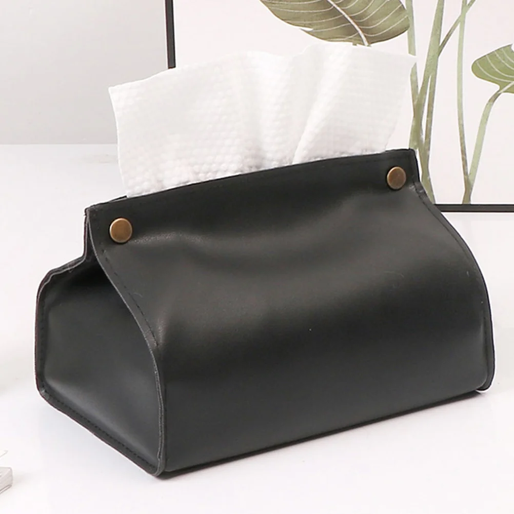 

Tissue Box Storage Dispenser for Car Wet Wipes Napkin Case Facial Paper Holder Pu Travel
