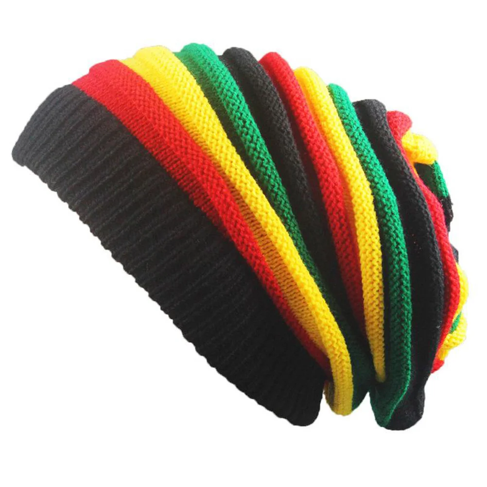 

Colorful Winter Wool Beanie Hat Knitted Soft Stretch Acrylic Fiber Liner One Size Fits Most Cold Weather Hip-Hop Caps Unisex