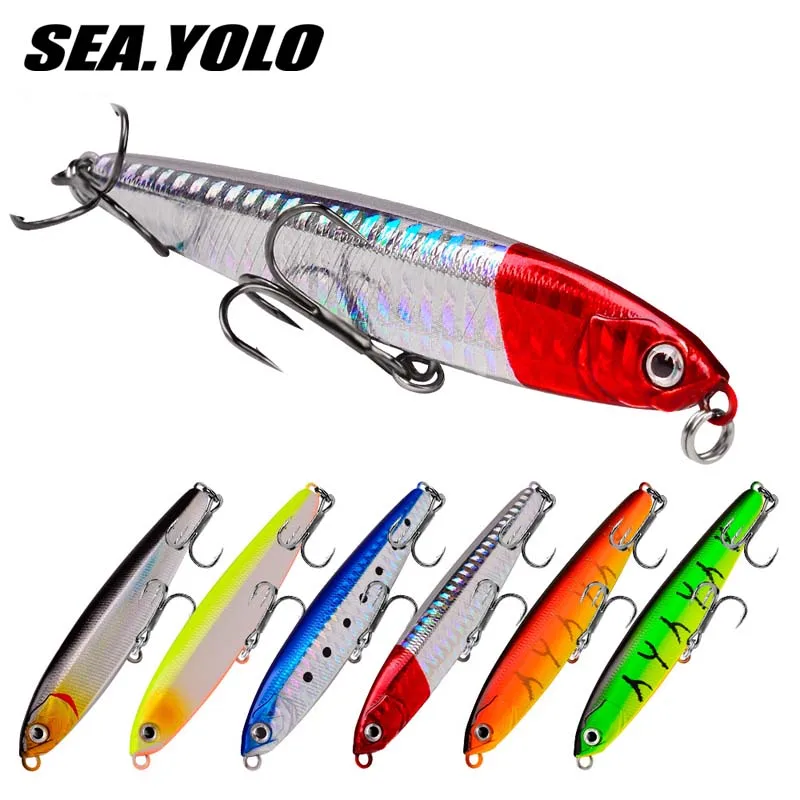 

Sea. Yolo Long-range Sinking Pencil Bait Treble Hooks Artificial Bionic Lure Bait Perch Bait Fishing Gear