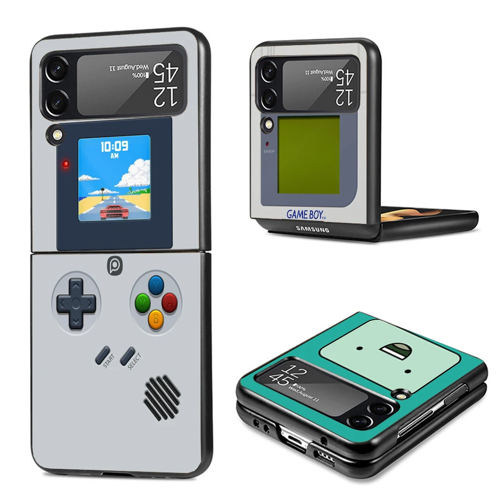 Gameboy Boy Game Phone Case for Samsung Galaxy Z Flip6 5G Flip4 Flip5 Flip3 Black Cover Z Flip 6 5 4 3 PC Shell Coque Galaxy Z F