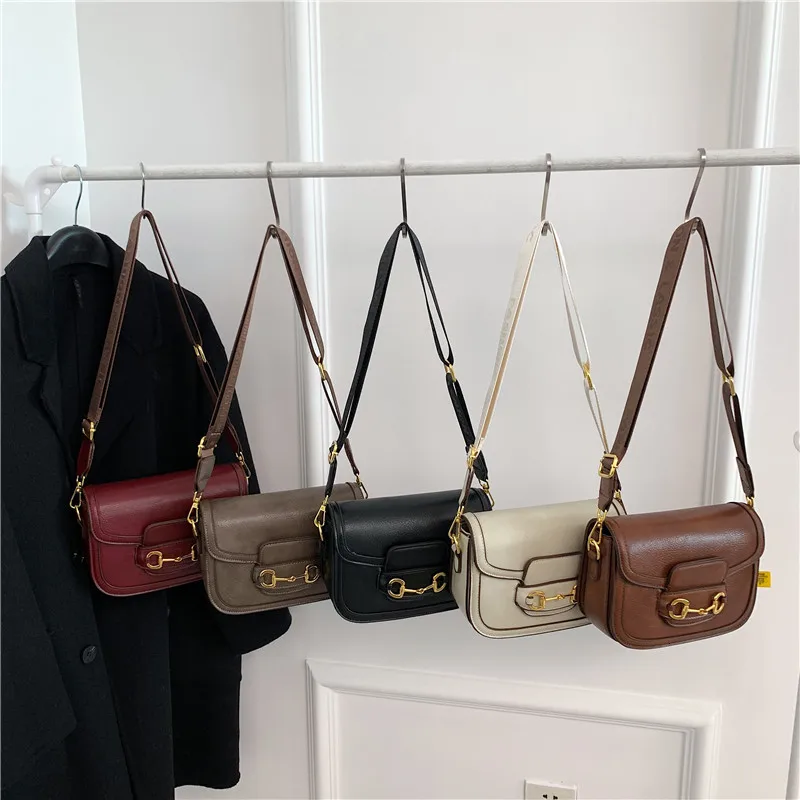 2024 New High-end Ribbon Contrast Color 1955 Saddle Bag Versatile One-Shoulder Diagonal Trendy Women\'s Bag