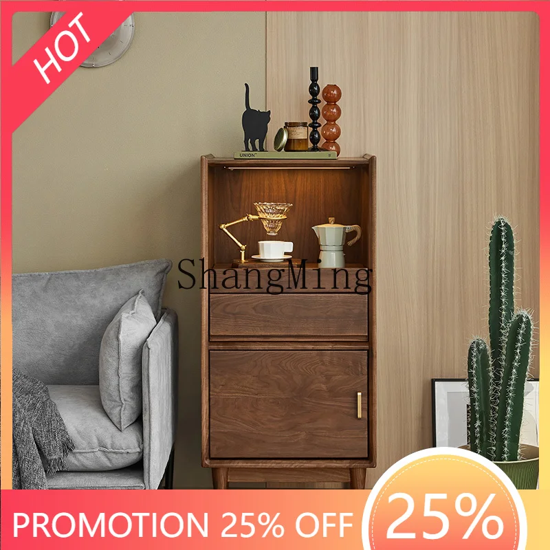 

SM wood TV side cabinet modern simple living room chest cabinet bedroom light luxury storage sofa storage cabinet