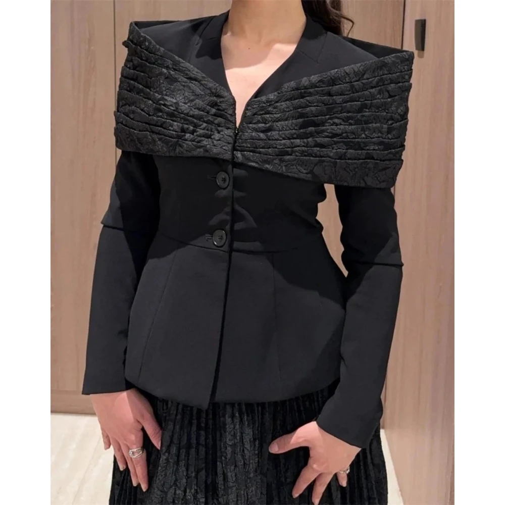 Elegant Suit Evening Dress Ankle Length Long Sleeve V-Neck Formal Party Gown Fashion Lace Pleat A Line Prom Dress Customized image 3