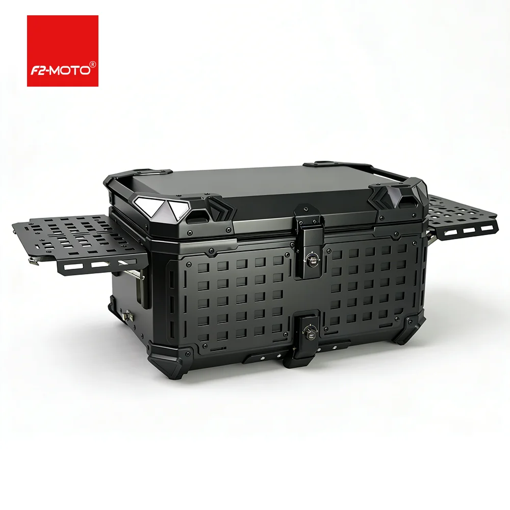 

Motorcycle Top Box-Aluminum Alloy 65L Waterproof Multifunctional Foldable Luggage with Quick Release Two-wing Design