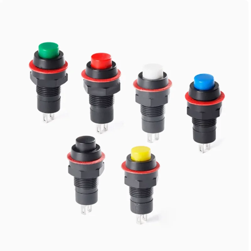 6pcs DS-211 DS-213 Push Button Switch 10mm Momentary / Self Locking Round Button Switch DS211 DS213 miniature