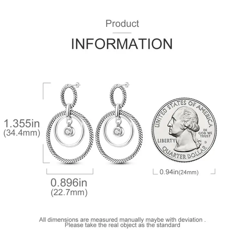 2024 New Sterling Silver S925 Zircon Classic Multi-Ring Snake Bone Drop Earrings Simple Jewelry For Women Girls Party Gifts