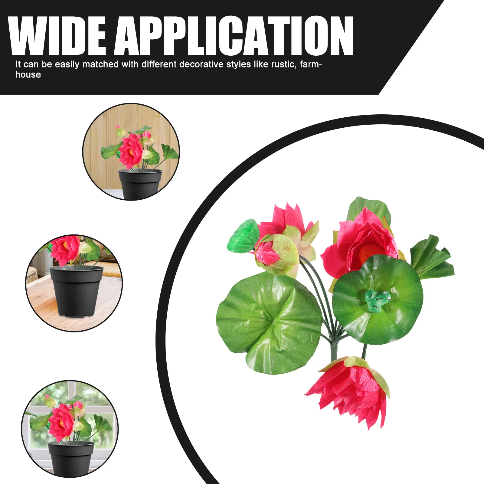 

Simulation Lotus Flowers Artificial Flower Arrangement For Home Wedding Party Indoor Living Room Pond Decor