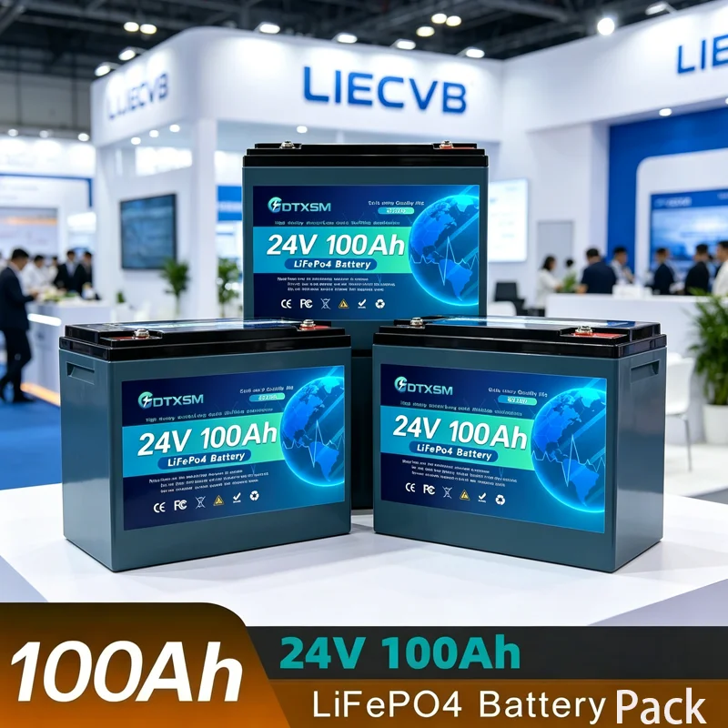 LiFePO4 24V 100Ah Upgrade LiFePO4 32700 large-capacity Lithium iron Phosphate Battery With Built-in 100BMS Port Protection Board