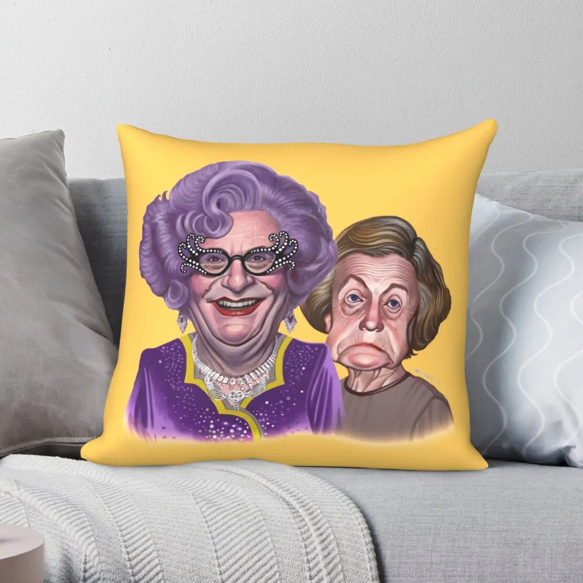 

Dame Edna Everage Pillowcase Polyester Linen Velvet Printed Zip Decor Throw Pillow Case Room Cushion Cover 45x45