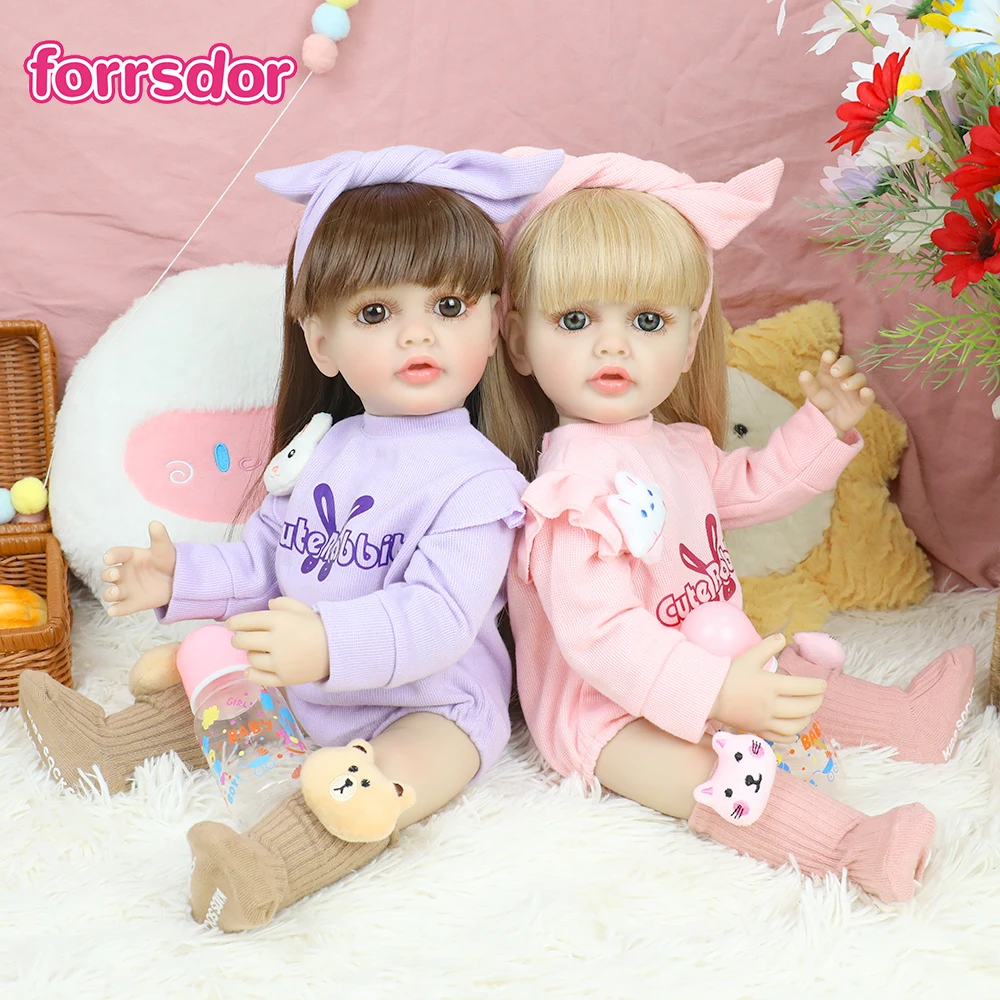 

55CM Lifelike Reborn Girl Dolls Full Body Soft Silicone Dudu Simulation Doll Bebe Toddler Fashion Dress Up Toy Christmas Gifts