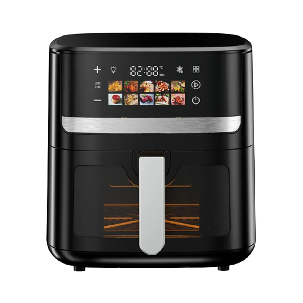 

Многофункциональная аэрофритюрница с цветным экраном, 1500 Вт, 10 предустановленных программ, объем 7 л, с окошком, для домашнего использования, CE/ROHS/GS/LFGB