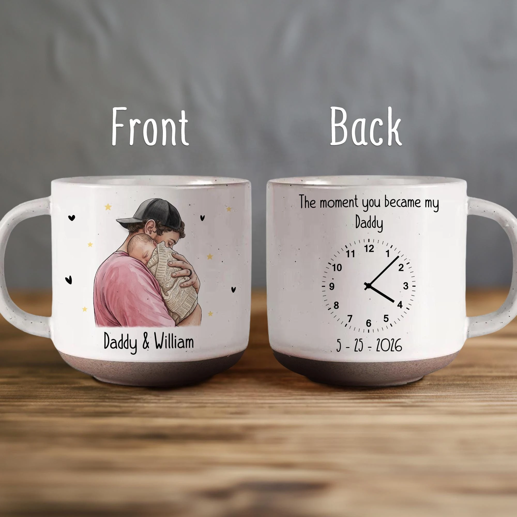Custom New Born Baby Photo Mug, The Moment You Became My Daddy, First Dad Gift, Fathers Day Gift, Gift for New Daddy Mommy