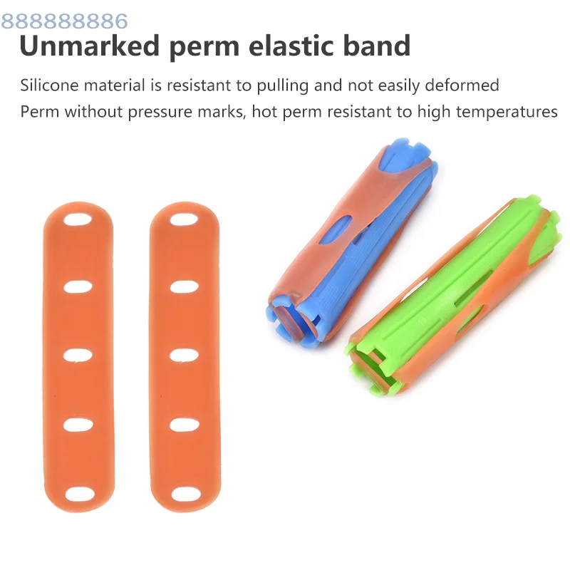 [B]20Pcs Barber Shop Perm Band Hair Perm Rods Hair Rollers Cold Wave Rods With Elastic Rubber Band Professional Styling Tools