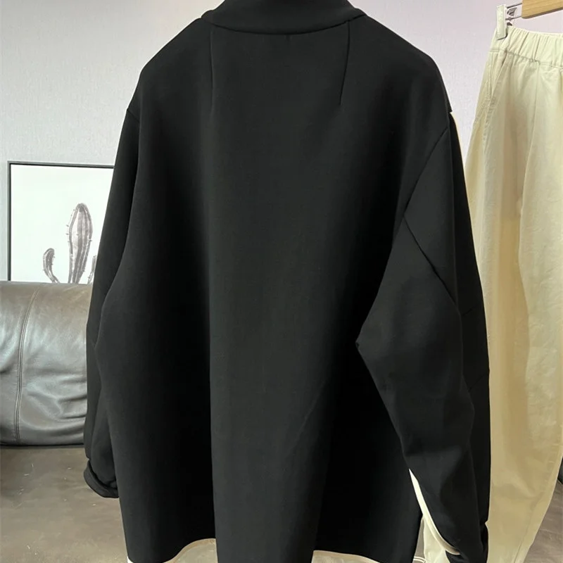 2025 Nuovo stile di design stile pigro colletto allentato alla coreana più giacca in felpa di velluto giacca primavera autunno