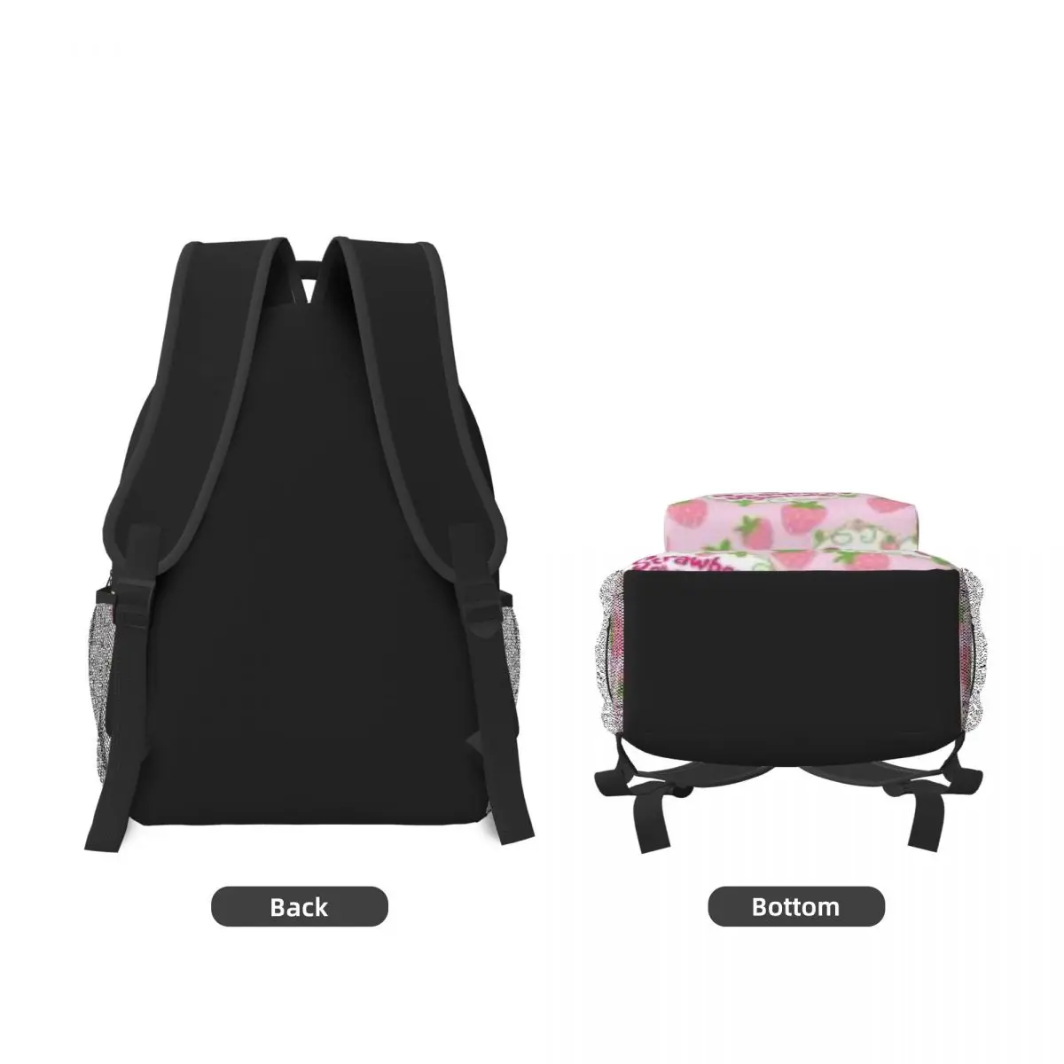 Mochila escolar informal ligera con estampado de dibujos animados, bolso de compras para la escuela, al aire libre, rosa y fresa, nueva moda, 17 pulgadas