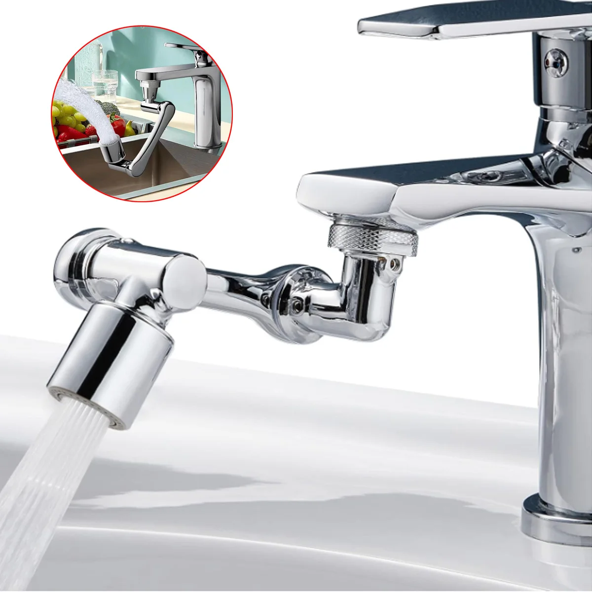 1080° Universal Rotation Faucet Extender Sprayer Head Kitchen Robot Arm Extension Faucets Mixer Aerator Bubbler Water Tap Nozzle