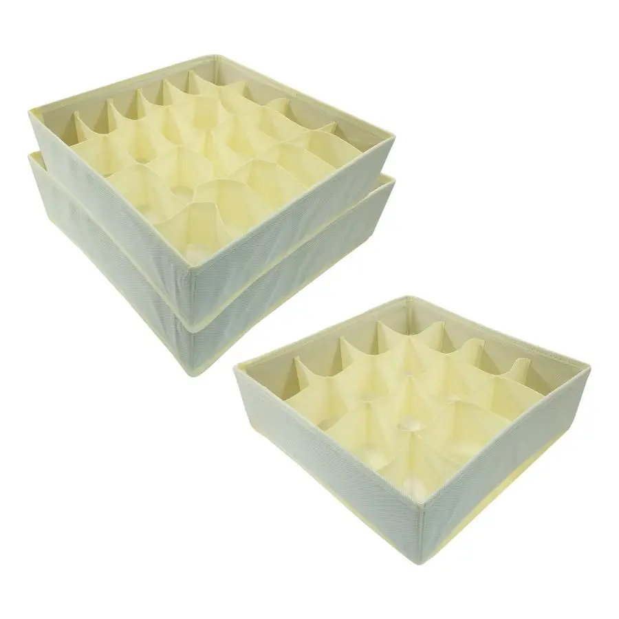 

Набор из 3 органайзеров для носков и нижнего белья, складные коробки-органайзеры для шкафа, тканевые ящики на 64 отделения для носков