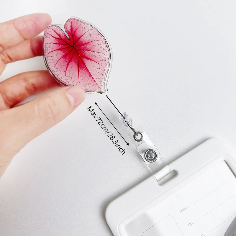 New style Tropical plant leaf Retractable Badge Holder Reel Exhibition Enfermera Student Boy Name Card Girl Use Chest Card