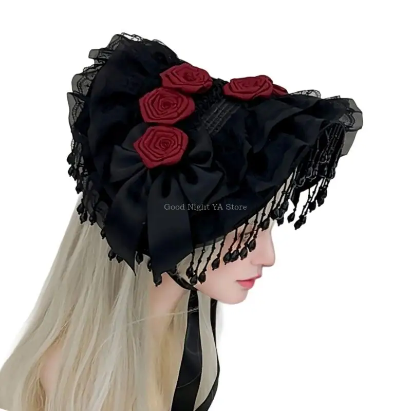 Chapeau veuves noires victorien, accessoire costume fait à main pour cosplay