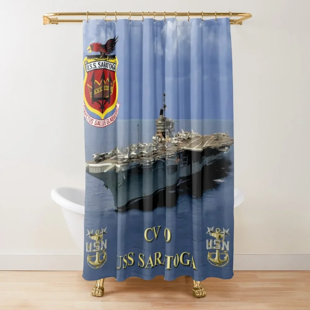 

CV-60 USS Saratoga Shower Curtain Shower For Bathrooms In The Bathroom Bathroom Box Shower Set Curtain