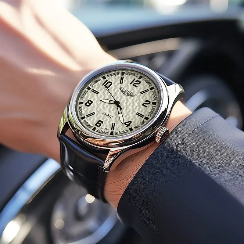 Top Brand Man Wristwatch Luxury Business Waterproof Men Watch For Men Quartz Clock Leather Men's Watches reloj+Box Men's Gift