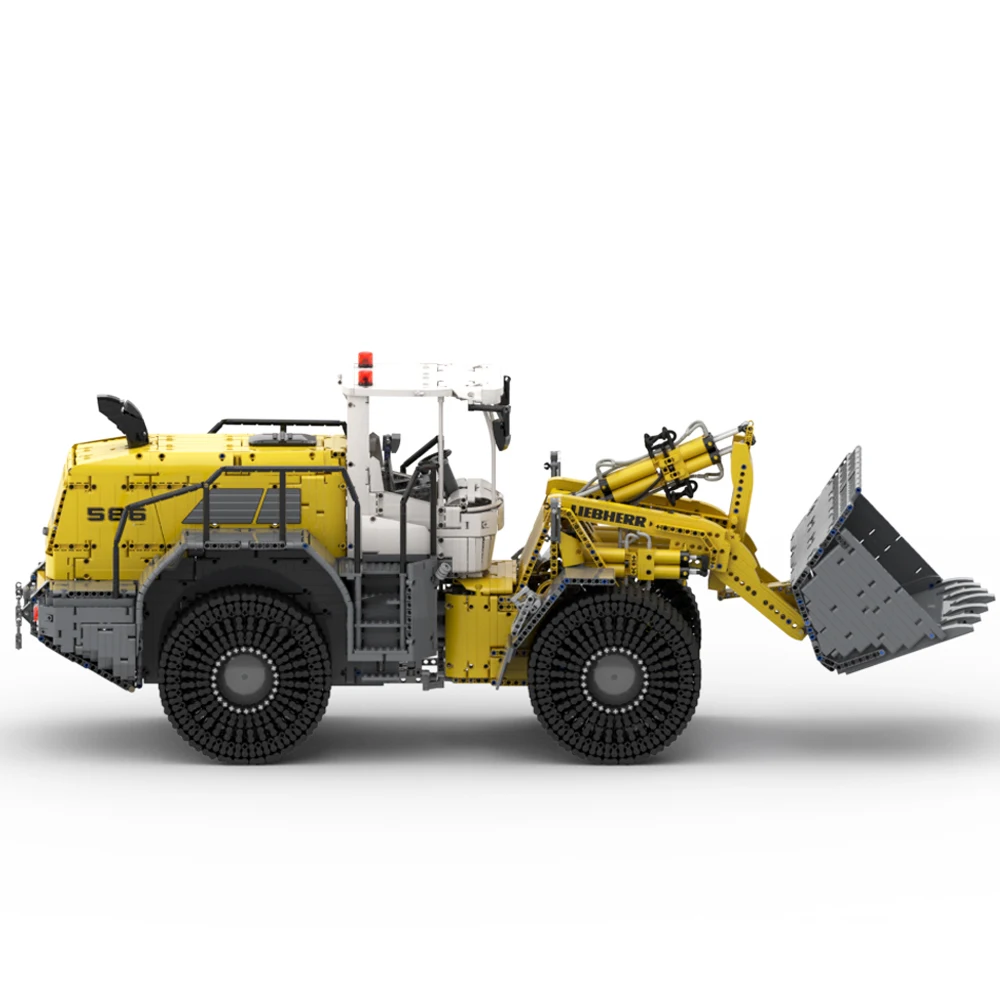 Nouveau Bulldozer pneumatique Liebherr L586 de haute technologie, énorme chargeur sur pneus, chariot élévateur, Kits de modèles de véhicules d'ingénierie, blocs de construction, jouet