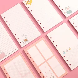 80 Sheets A5/A6 Paper Refill 6 Holes Diary Paper Cartoon Notebook for Core Cute Inner-page Notebook Replacement A5 Paper Refill