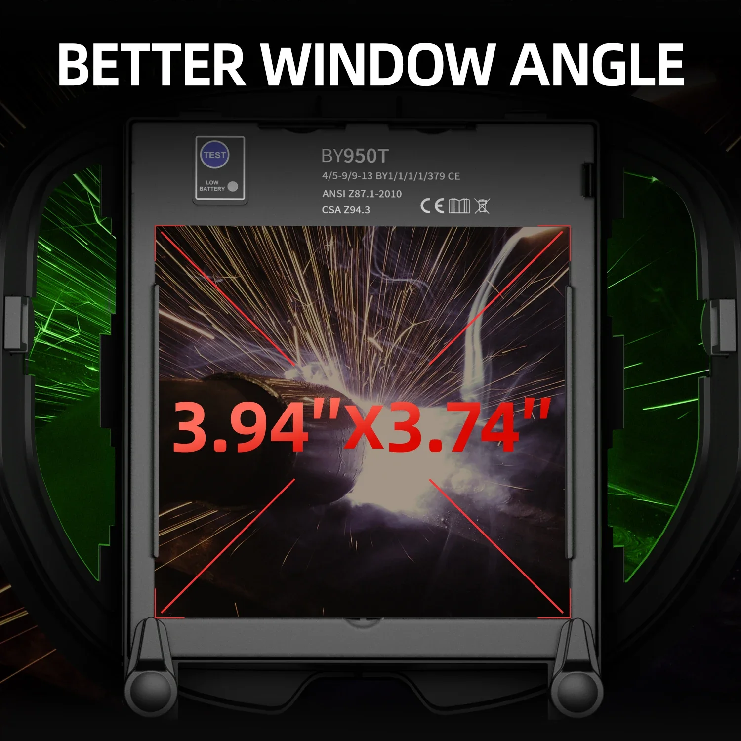 خوذة لحام ANDELI عرض كبيرة لون حقيقي يعمل بالطاقة الشمسية قناع لحام سواد تلقائي مع رؤية جانبية 4 مستشعر قوس لـ TIG MIG #3