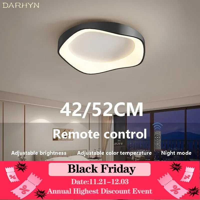 Modern LED Ceiling Light Minimalist Black White Gray Flower Shaped Lamps For Living Room Dining Rooms Bedroom Study Illumination