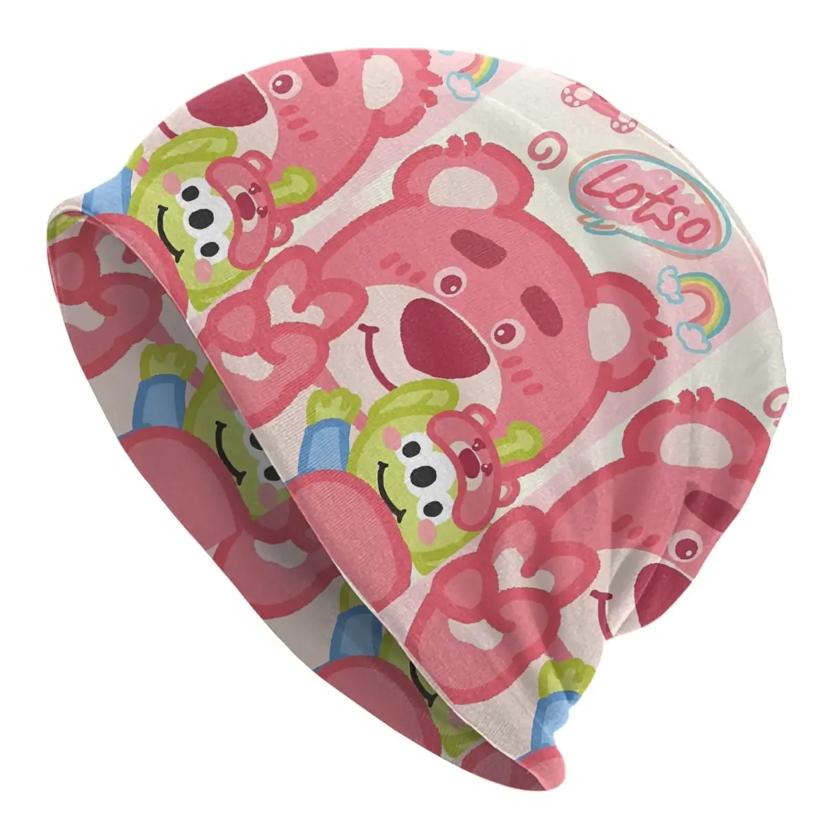 

Kawaii Cute Strawberry Bear Bonnet Hat Cool Outdoor Skullies Beanies Hat Cartoon Toys Lotso Unisex Warm Head Wrap Caps