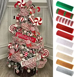 10Yards Christmas Ribbon Tree Decorations DIY Wreath Garland Christmas Decor 2024 for Home Xmas Navidad Noel Gifts New Year 2025