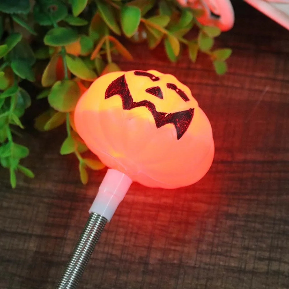 4Pcs LED Pumpkin Hand Lantern Flashing Sticks Luminous Halloween Lantern Cartoon Pumpkin Hand Stick Toys Pumpkin Stick Lantern