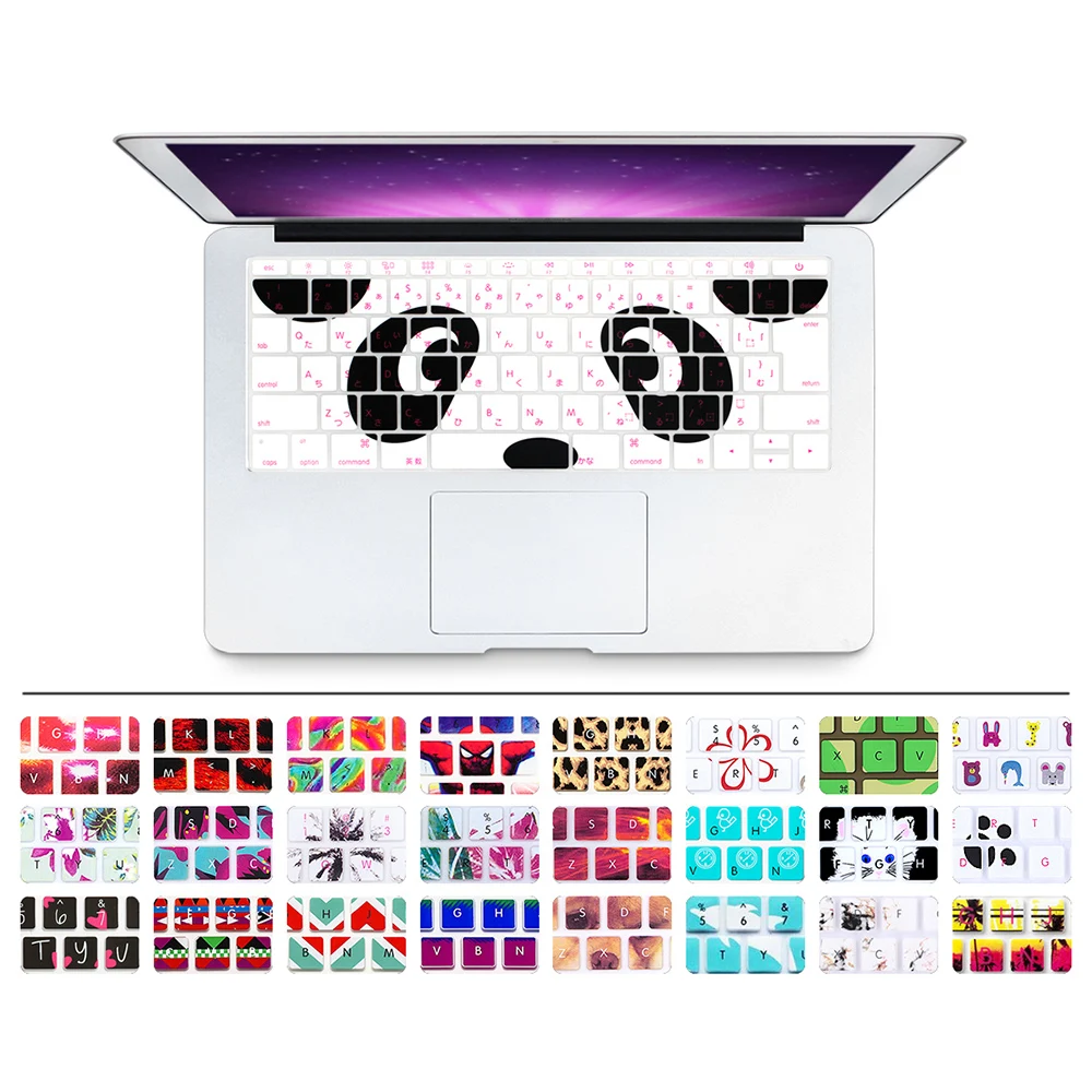 HRH Japanese Rainbow Animal Silicone Keyboard Cover Skin for Macbook New Pro 13\