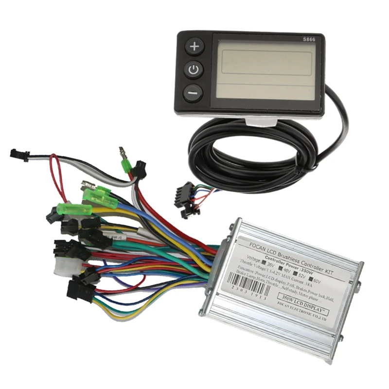 

36V 48V 52V 60V 350W 18A Brushless DC Motor Controller Ebike Controller S866 LCD Display Speedometer