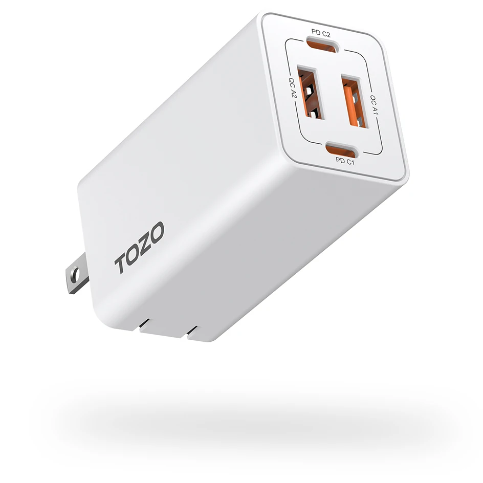 TOZO C2 USB C Type C Charger 65W PD Power 4-Port Fast Charger