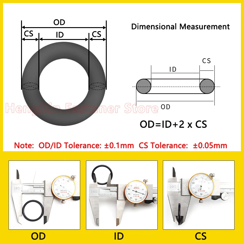 CS 1.8mm EPDM Rubber O Ring ID 1.8mm to 130mm Acid Alkali Water and Friction Resistance O-Ring Seals Sealing Washer Gasket