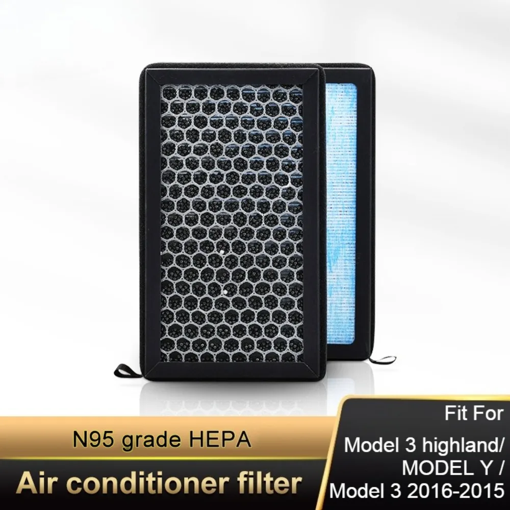 

2 Pcs HEPA Standard Air Purifier Fit for Tesla Model 3/Y 2016-2025 PM2.5 Activated Carbon Air Conditioner Filter Easy Intall