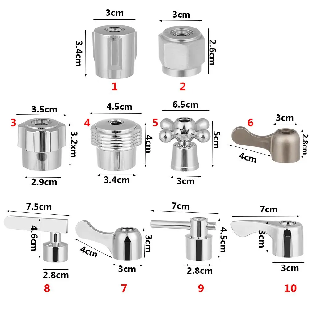 1 قطعة اكسسوارات الحمام الأساسية عقارب صنبور التبديل مقبض مثلث صمام صنبور مقبض صغير صنبور طبق حوض مقبض #6